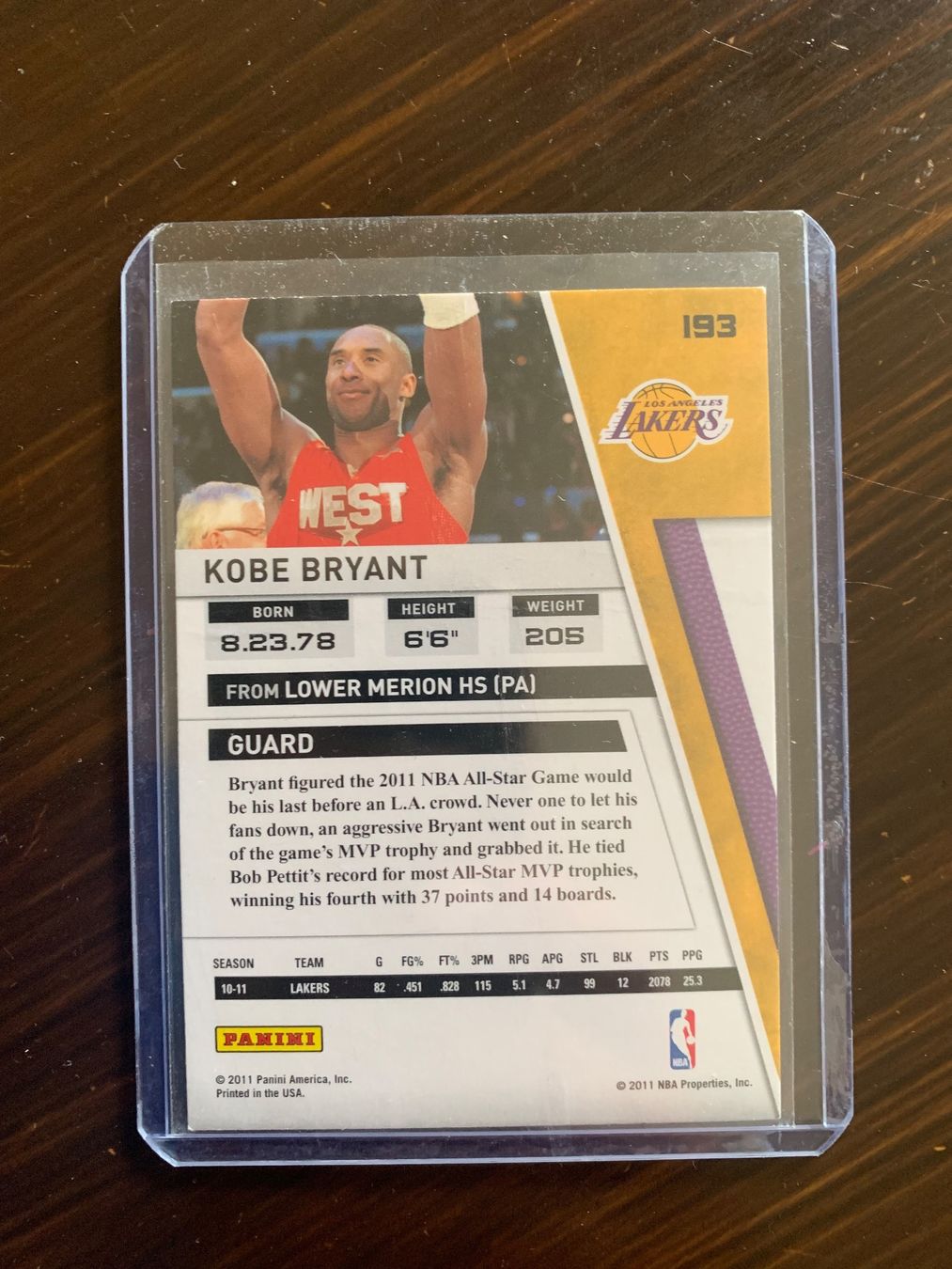 Nba Carte collezionabili: Carte Panini Kobe Bryant 2011 – Usato da lausanne venduto da yannickSchnider 1