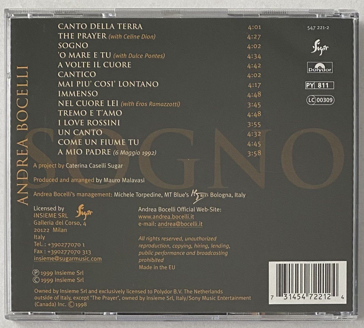 CD: Andrea Bocelli, Sogno – Usato da Flums venduto da Asquillo 1