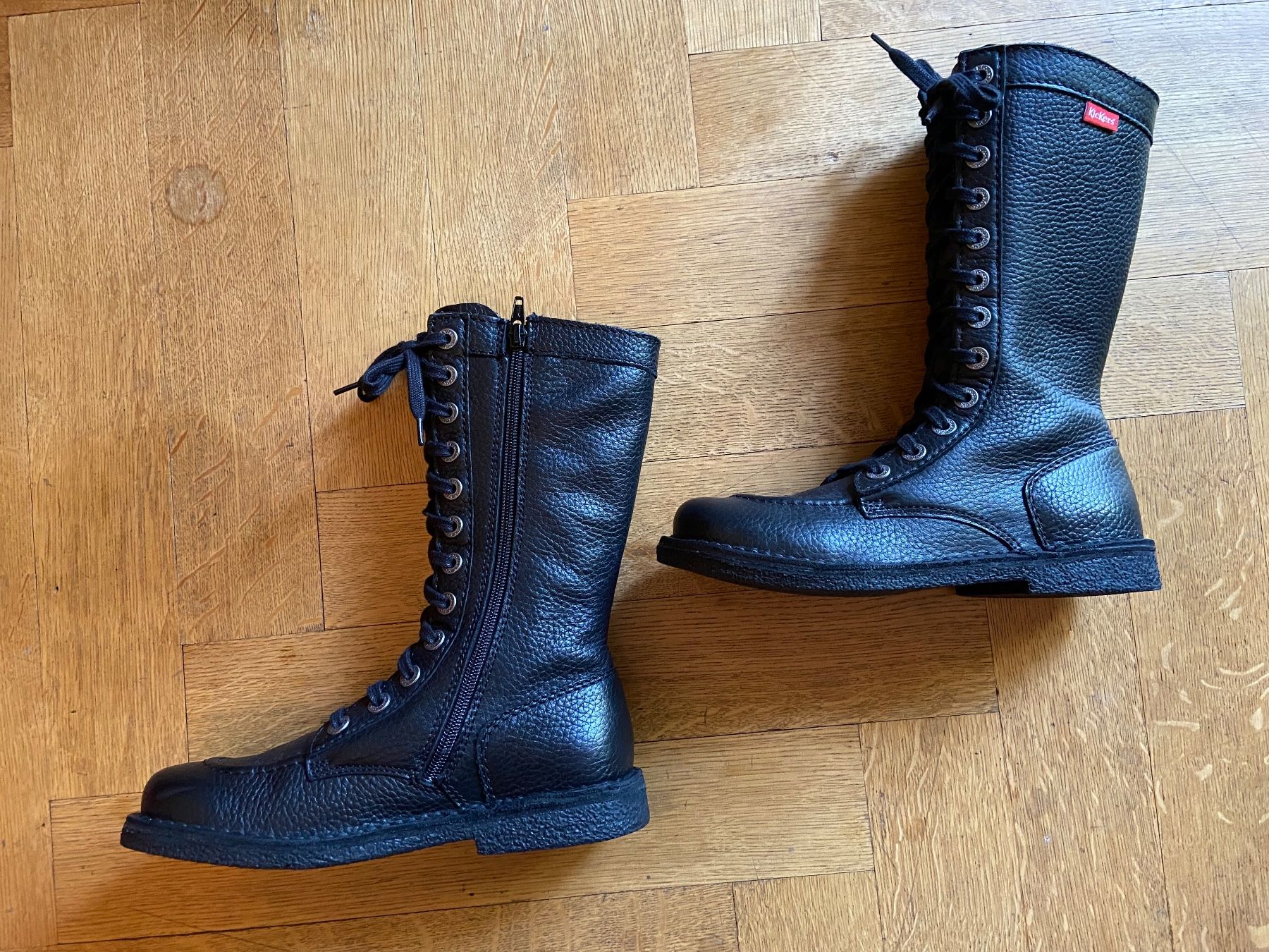 Bottes montantes Kickers en cuir noir, pointure 37 (Gebraucht) in ...