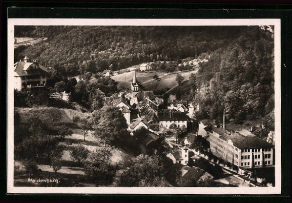 Cartoline postali: AK Waldenburg, Sicht über den Ort, 1930 – Usato da Berlin venduto da bartko-reher