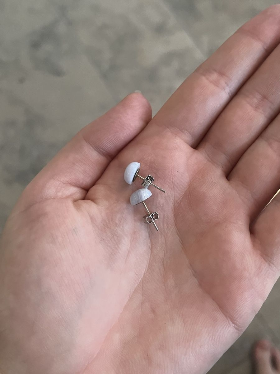 Ohrringe & -stecker: Süsse, hellblaue Stein Ohrstecker, neuwertig – Neu (gemäss Beschreibung) aus Gockhausen von Lali013 1