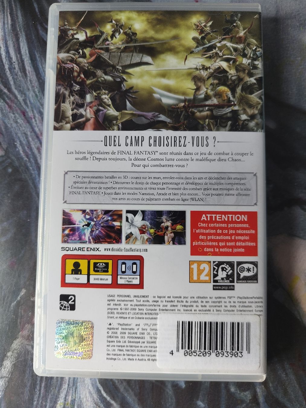 Giochi: Dissidia Final Fantasy PSP jeu vidéo boîte et notice  – Usato da Court venduto da Chronoss 2