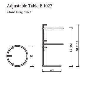 Comodini: 2 Beistelltische Adjustable Table E 1027 Parsolglas NEU! – Nuovo e nell'imballaggio originale da Wilen b. Wollerau venduto da Topclassic 8