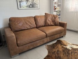 Ledersofa 2-Sitzer braun Guter Zustand