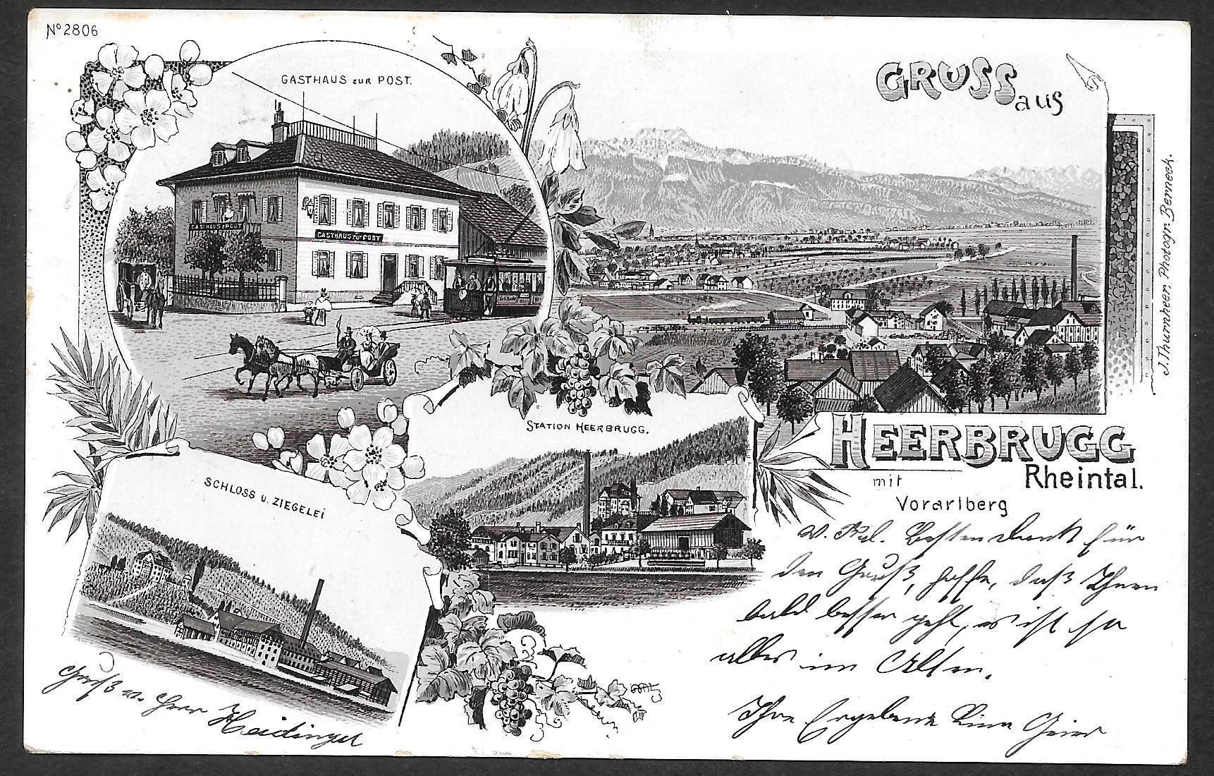 Ansichtskarten: Heerbrugg Lithografie 4 Bilder – Gebraucht aus Olten von clotaldi
