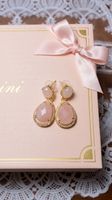 Boucles d’oreilles en véritable Quartz Rose
