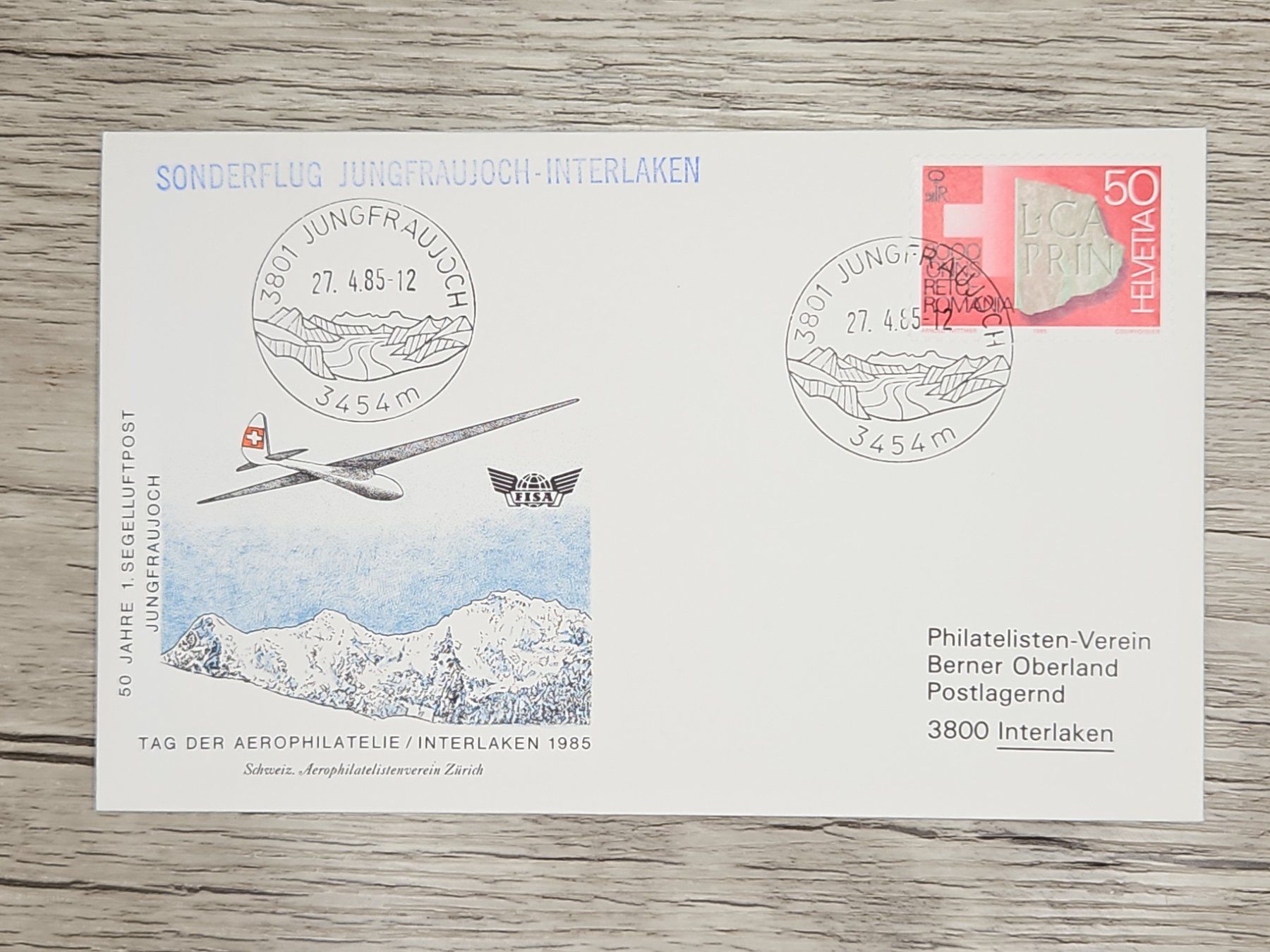 Tutti i francobolli: CL22 Enveloppe + Timbre Suisse 1985 – Usato da Cousset venduto da Patrick_Collections
