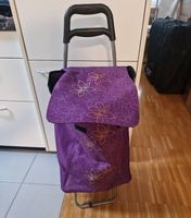 Einkaufstrolley lila mit Blumenmuster guter Zustand