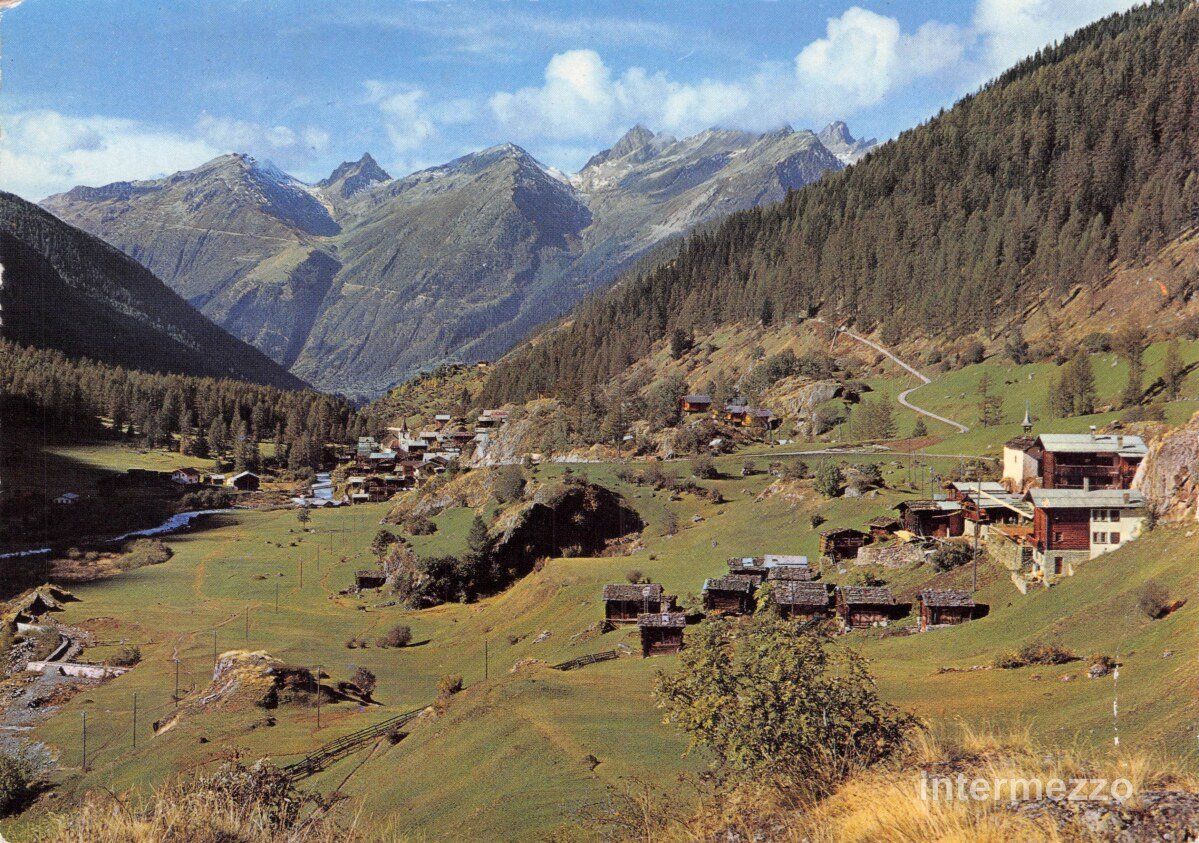Cartoline postali: Blatten VS // Lötschental Eisten Rothörner – Usato da Basel venduto da intermezzo12