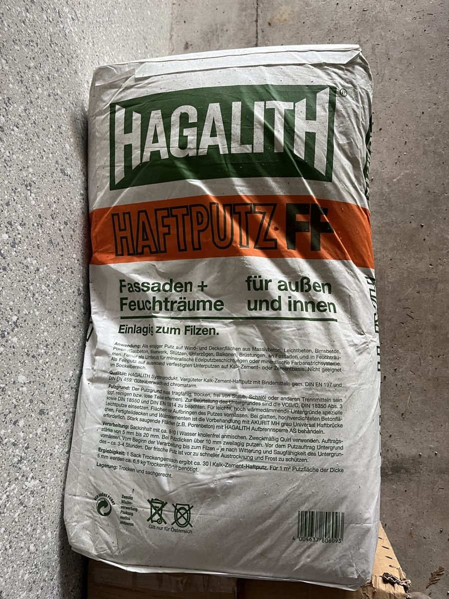 Füllmaterial: 3 x 40kg Hagalith Haftputz FF – Neu und originalverpackt aus Lostorf von Inga_r 1