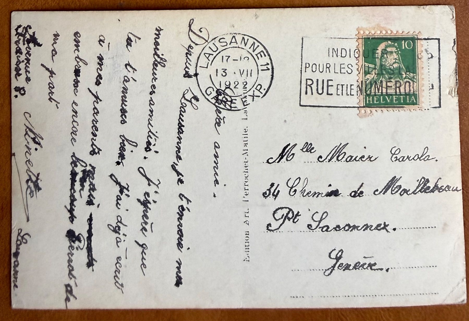 Cartoline postali: Lausanne - Barque à Sauvablin 1922 – Usato da Lutry venduto da Ediego 1