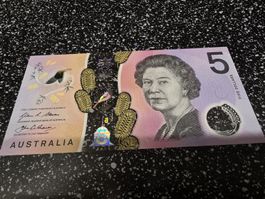 Australien 5 Dollar Banknote neue Serie Zustand UNC