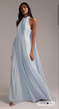 Abendkleid hellblau mit Neckholder neu mit Etikett Gr.M