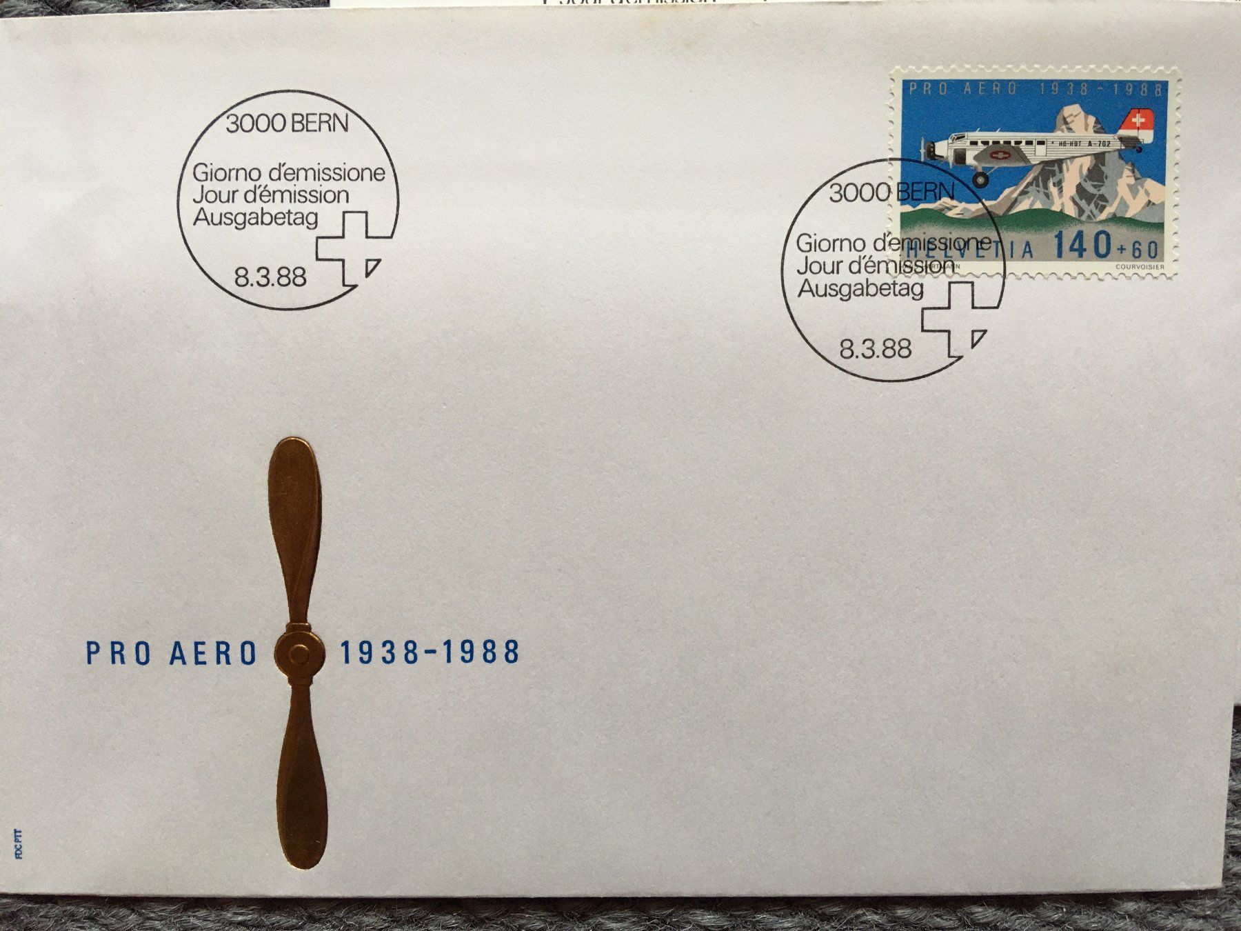 Tutti i francobolli: Pro Aero 1988 5x auf FDC – Usato da Nesslau venduto da andi_hon