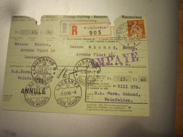 S2 Quittung Lausanne - Weinfelden, 1940 Jahre! Impayé/annulé