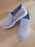 Schlüpfschuhe von Jana Gr. 37 Weite H in Rosé mit BlingBling