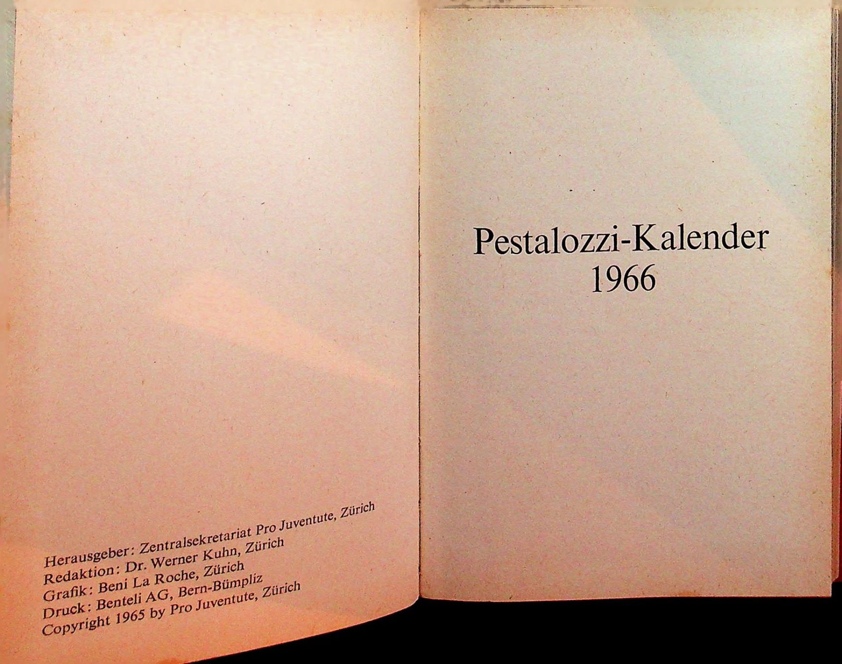 Calendari: Pestalozzi Kalender 1966 – Usato da Reitnau venduto da Zaomir 1