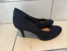 Tamaris Pumps navy Velours-Optik Grösse 41