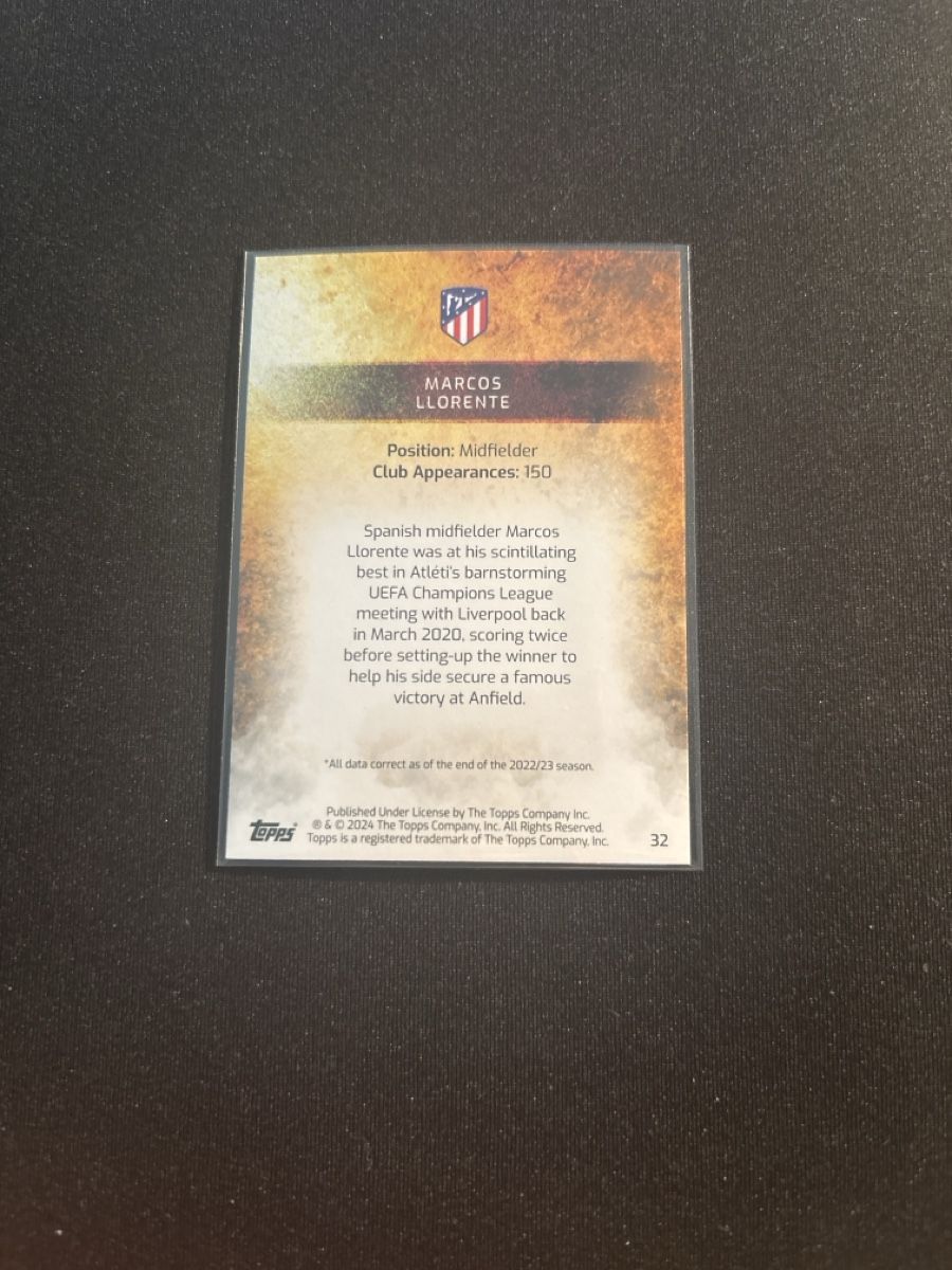 Topps Sammelbilder & Trading cards: Marcos Llorente - Topps - Atletico Madrid - Team Set – Gebraucht aus Kaiseraugst von Baum_12 1