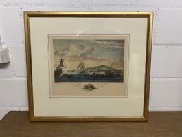 Antiker Druck "Le Port de Cette", gerahmt
