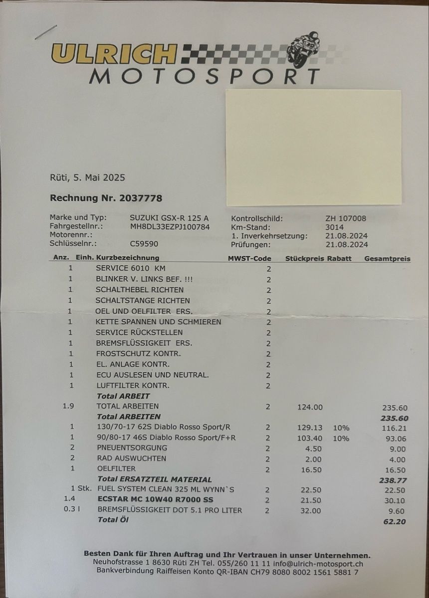 Suzuki Route: Suzuki GSX R125 – Défectueux à Hinwil par CW1982 7
