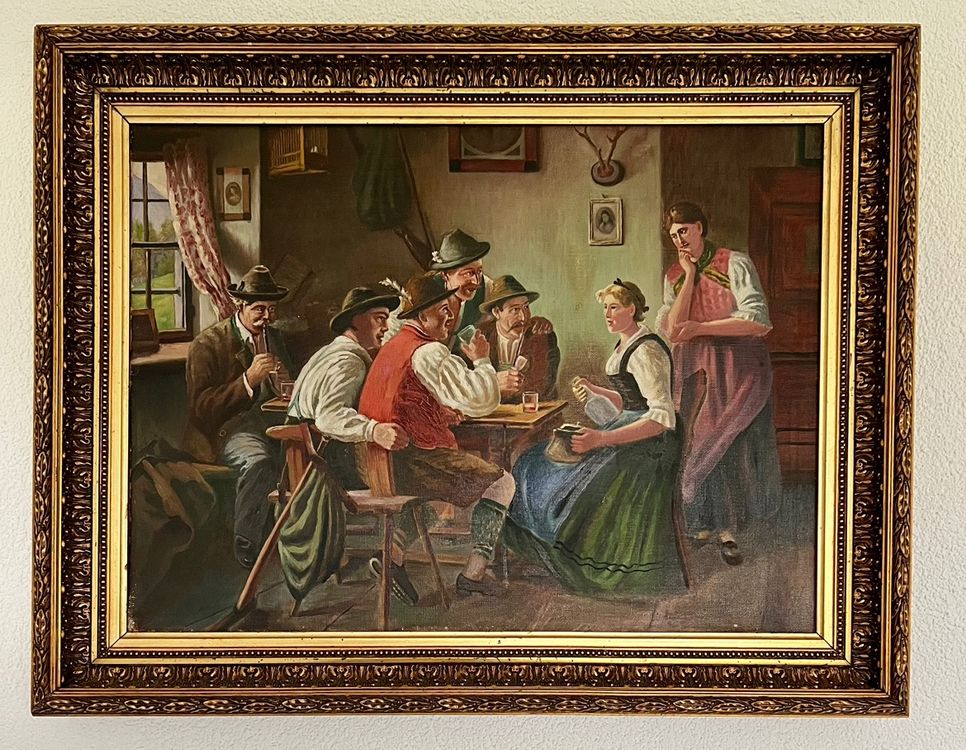 Emil Rau - Die Verehrer, Gemälde, Öl auf Leinwand (Gebraucht) in ...