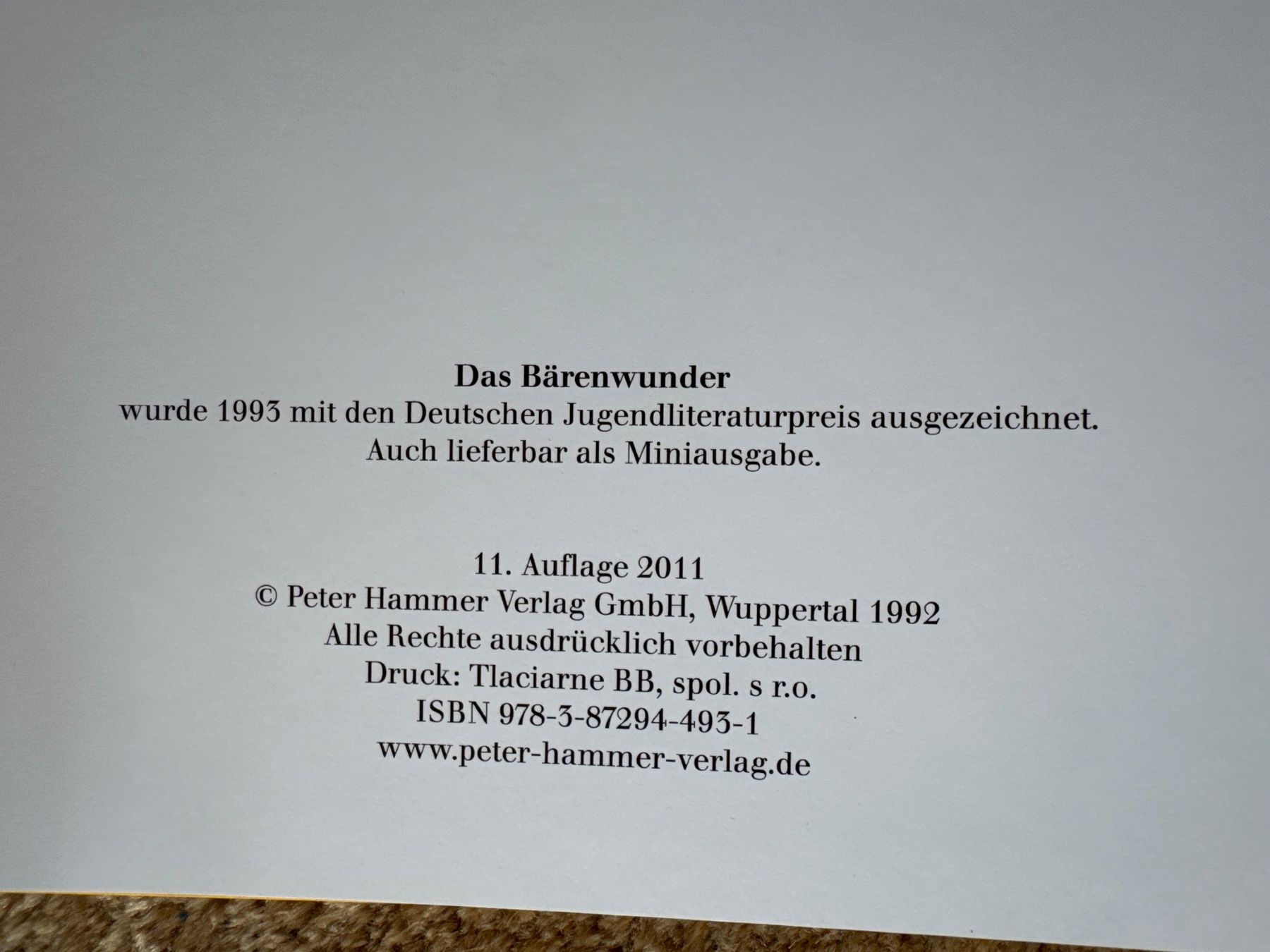 Bücher: Wolf Erlbruch - Das Bãrenwunder – Gebraucht aus Aarau von Kilauea 1