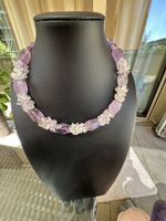 Amethyst und Lavendel Amethyst Choker, Handarbeit, Unikat