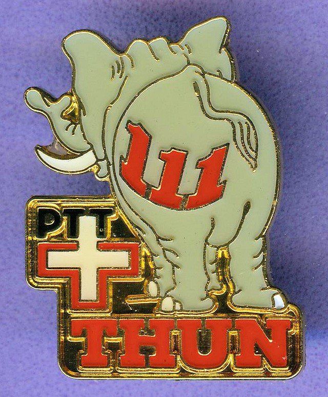 Placchette & Badge: PTT   THUN 111  ELEFANT – Usato da Winterthur venduto da Sammleroase