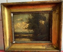 Paysage au bord d'une rivière de Jules Dupré (1811-1889)