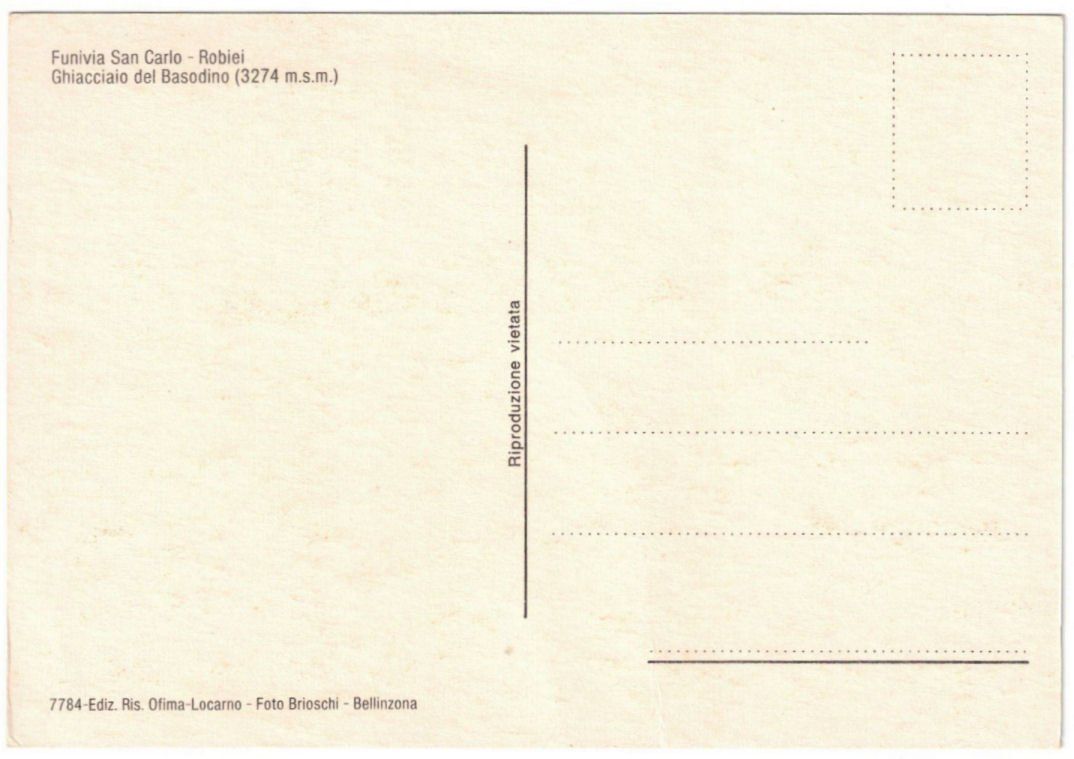 Cartoline postali: Robiei - Luftseilbahn – Usato da Binningen venduto da Mountainrider 1