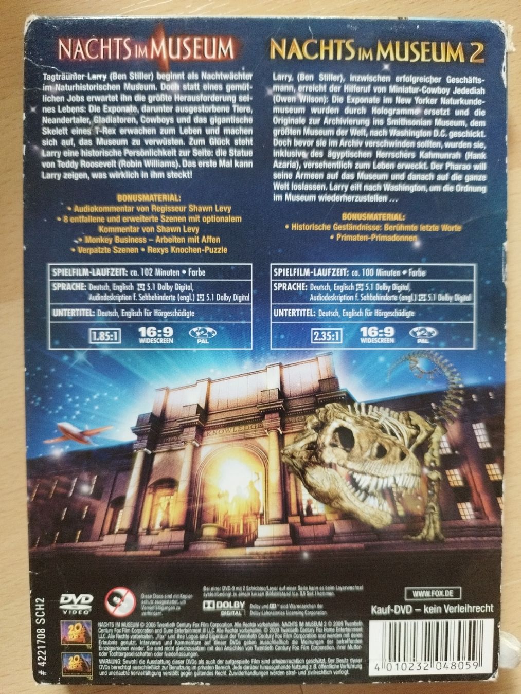 Alle DVDs: Nachts im Museum 1 & 2 - DVD Doppelpack – Gebraucht aus Rhäzüns von Badihuelsa 1
