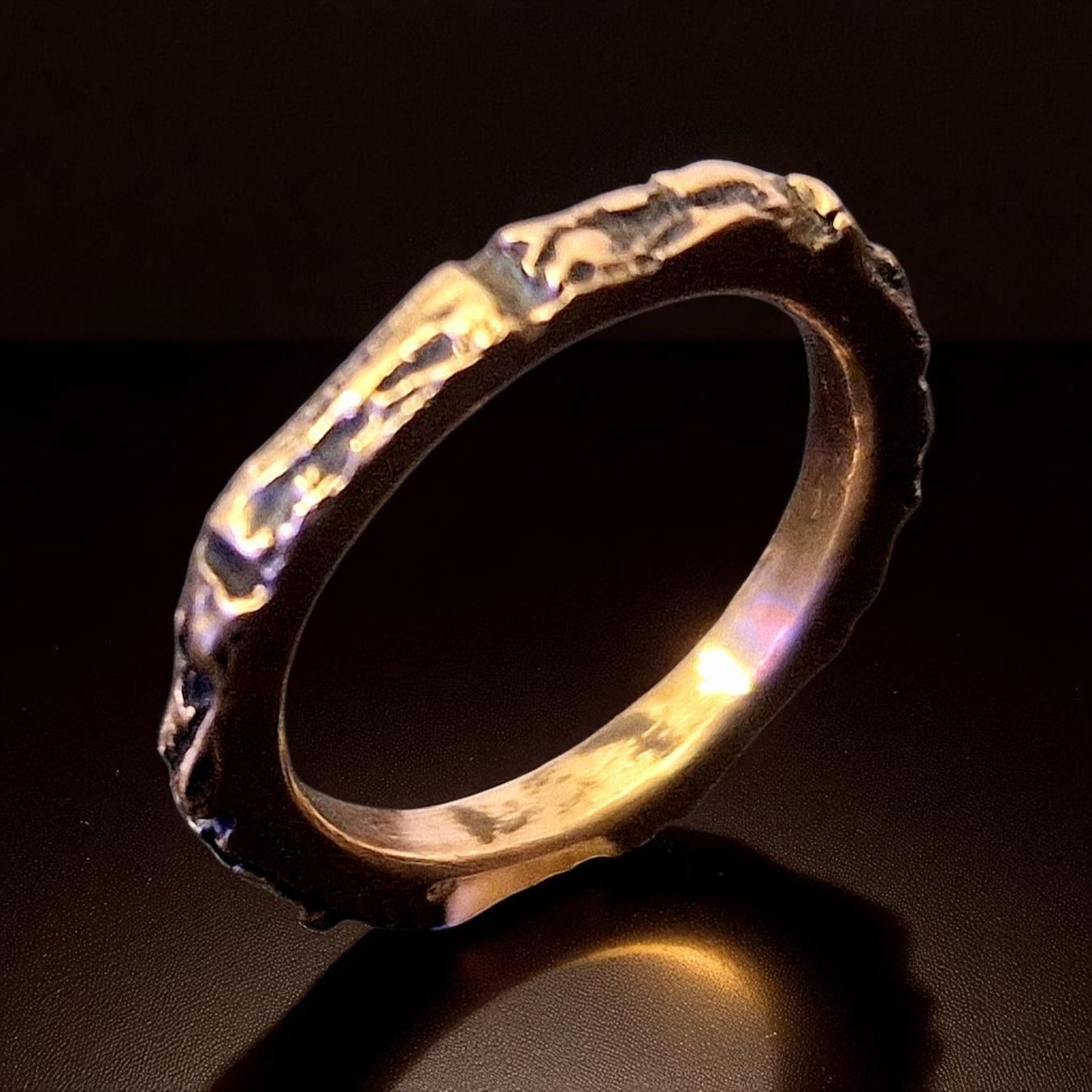 Anelli: Achteckiger Bronze-Ring, organicstyle, Ringgrösse 50 – Nuovo e nell'imballaggio originale da Aarau venduto da Schmuckhoehle_MD 2