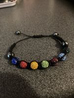 Bracelet arc-en-ciel, réglable, perles colorées
