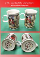 Tassen-Set Marke "Dunoon" von Schottland;  Weihnachtsmotive