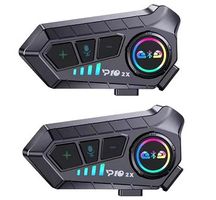 2x Motorrad Intercom BT 5.3 Helm Funk 300M Musik Wasserdicht