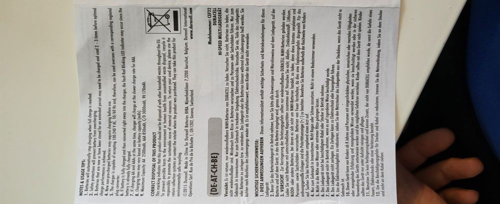 Accus & piles: Ladegerät Duracel – Neuf (Voir description) à Küttigen par ACURA86 2