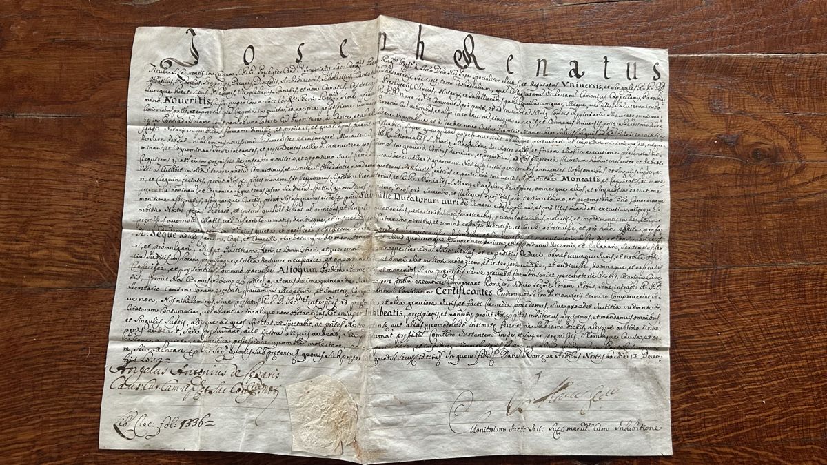Dokumente: Pergament Handschrift Vertrag antik 18. Jh. – Gebraucht aus Riedholz von Frettchen63