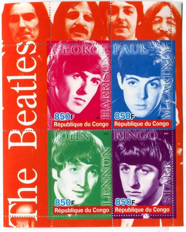 Tous les timbres: Block "The Beatles". Kongo – Neuf avec emballage d'origine à Basel par Butsch5