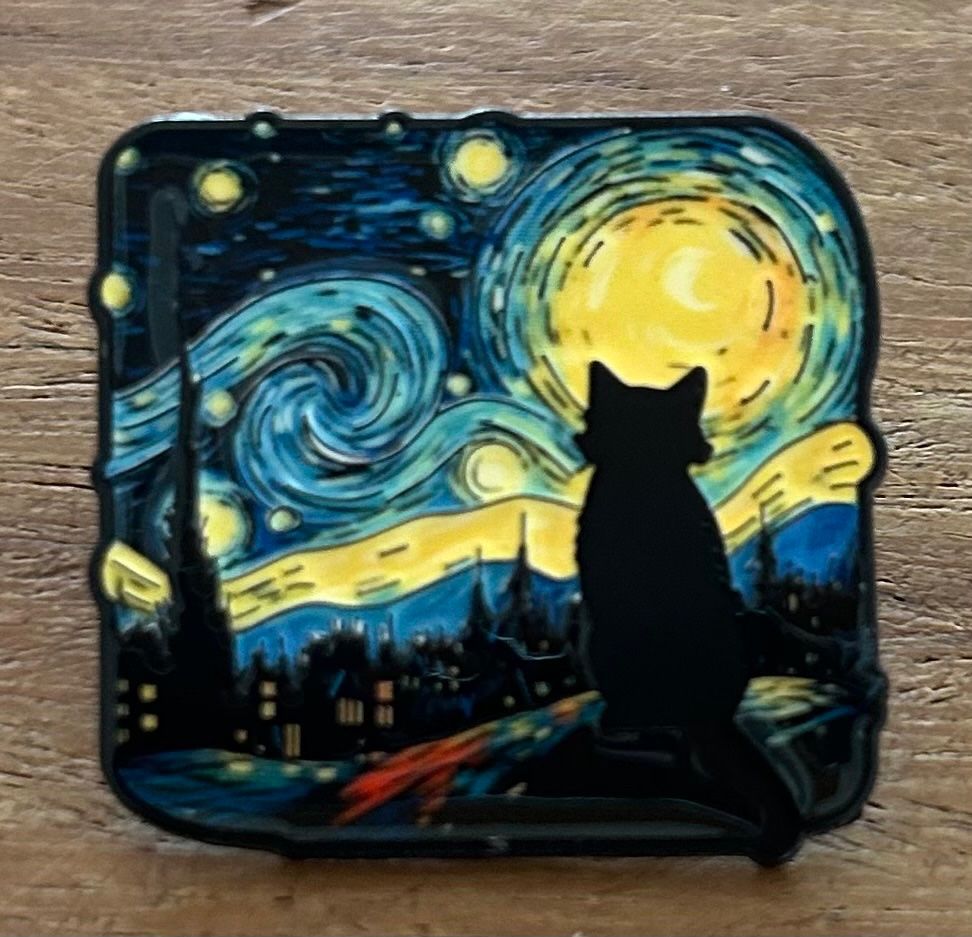 Plaketten & Abzeichen: Pin  Katze Gemälde Van Gogh – Neu und originalverpackt aus Geneve von vane267