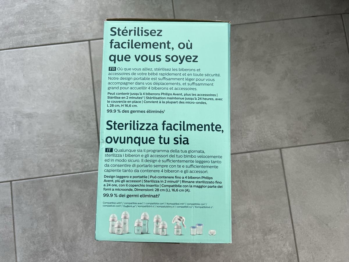 Avent Pasti del neonato: Stérilisateur Philips Avent pour micro-ondes – Usato da Nyon venduto da Todtk 1