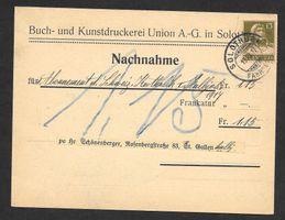 Solothurn illustr. Postkarte Union Buch- Kunstdruckerei 1917