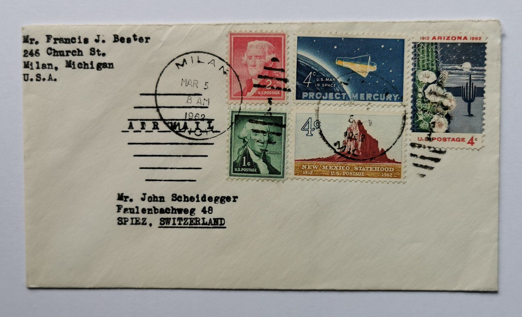 Tous les timbres: USA-Beleg 1962 – D'occasion à Aadorf par Chnorli-Furz