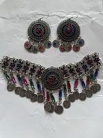 Boho Ethno Schmuckset – Statement Halskette & Ohrringe 