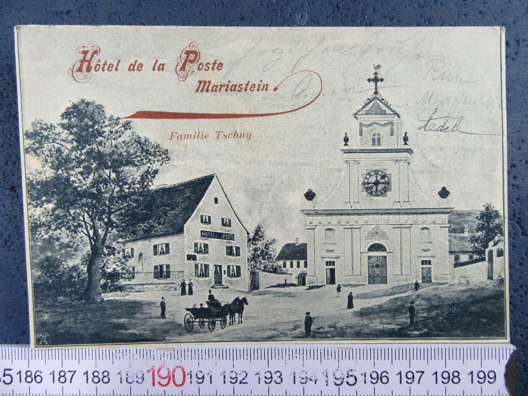 Cartoline postali: HOTEL DE LA POSTE MARIASTEIN TCHUY SO AK 1896 – Usato da Ettingen venduto da Hausi4711