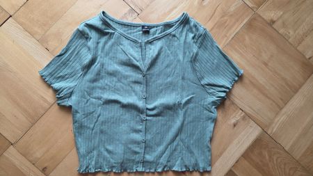 Crop shirt mint grün Baumwolle XL