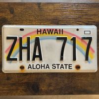 🇺🇸 U.S. Autoschild, Hawaii ZHA 717 - ORIGINAL