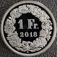 1 Franken 2018 pp / aus Münzsatz / in einer Münzkapsel