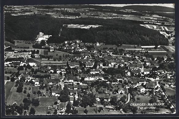 Cartoline postali: AK Granges-Marnand, Vue aérienne, 1961 – Usato da Berlin venduto da bartko-reher