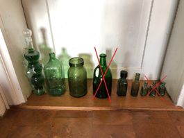 Glasflaschen Dekoration grün Giftflasche